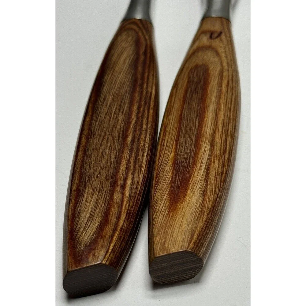 Scandia by Barlow Slicing Knife & Serving Fork Set Wood Handle Stainless Steel